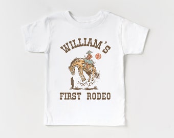 Customized “My First Rodeo” Infant Tee, Bodysuit | Personalized Shirts for Family, Friends, Siblings | Cowboy, Western, Wild West Theme Bday