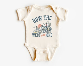 How the West Was One Infant T-Shirt, Bodysuit | Western, Wild West, Cowboy Desert First Birthday Outfit Boy | 1st Bday Idea | My First Rodeo