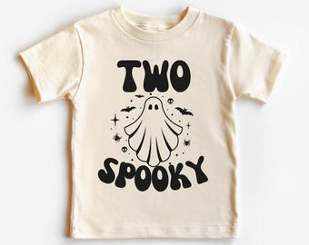 Two Spooky Short Sleeve Tee | 2nd Birthday | Halloween , Fall, October Birthday | Matching Spooky Mama, Daddy | Retro Style, Ghost | Kid’s