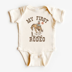 First Birthday Infant T-Shirt, Bodysuit | My First Rodeo Baby Tee | Western, Wild West Cowboy Theme 1st Bday Party | Matching Parents Shirts