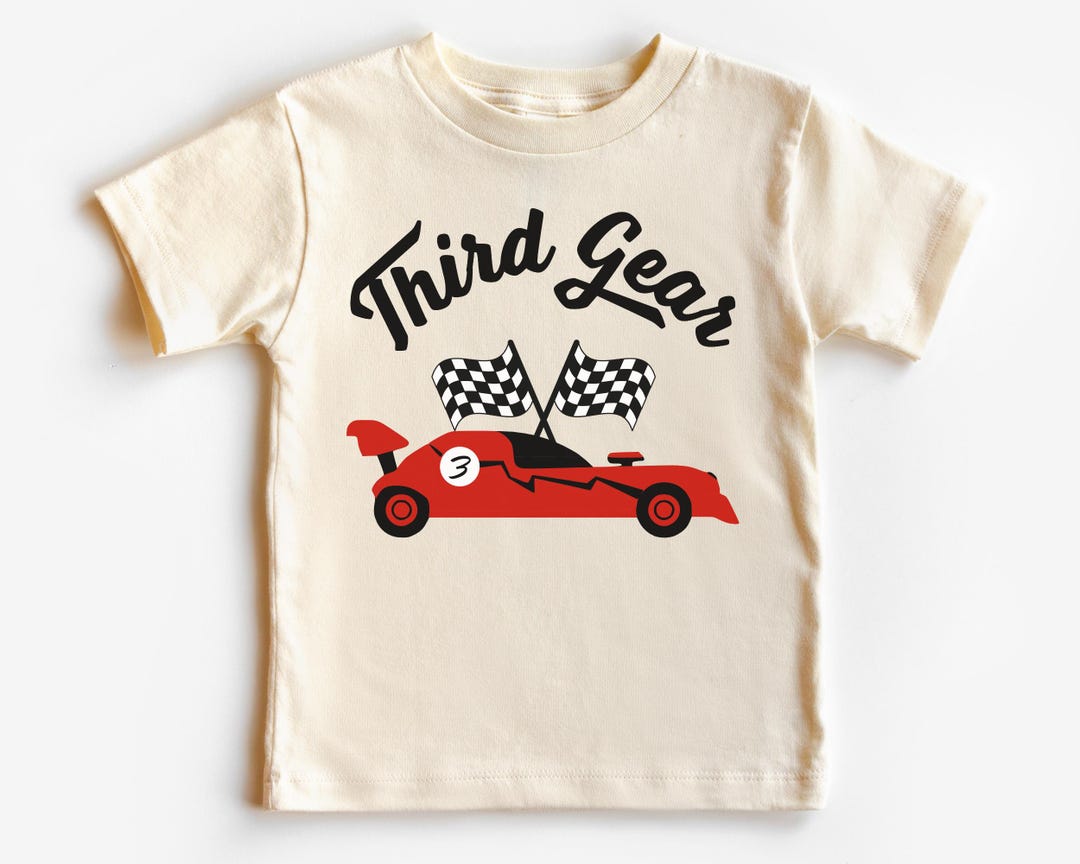 3rd Birthday Kid’s T-shirt | Third Gear Red Race Car Toddler Tee ...