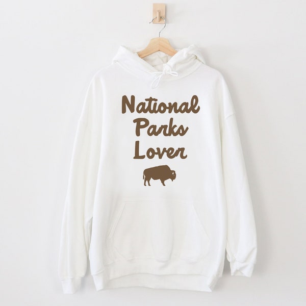 National Parks Lover Hooded Sweatshirt | Camping Pullover Hoodie | Kid’s, Adult Sizes | Summer Vacation, Hiking, Camp Outfit | Bison Buffalo