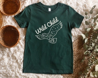 Wild Child Infant Toddler, Kids Short, Long Sleeve T-Shirt | Boho, Whimsical | Woodland, Forest, Mountain Theme | Gift Idea for Boy, Girl