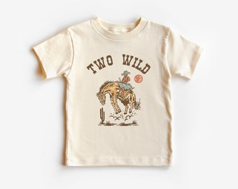 Two Wild Toddler Short Sleeve Tee | Western, Rodeo, Wild West Second Birthday Party Shirt | Matching Parents Sibling | 2nd Birthday Boy Girl