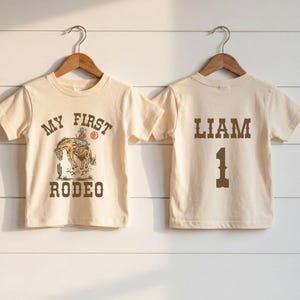 Customized 1st Birthday T-Shirt, My First Rodeo, Personalized Name on Back | Cowboy, Wild West