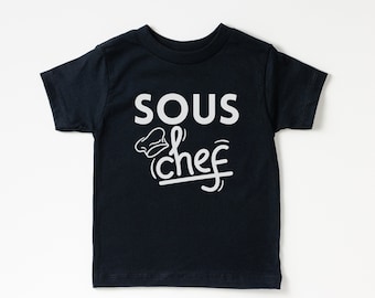 Sous Chef Infant Bodysuit, Kid’s T-Shirt | Baby Shower Gift, Boy, Girl | Pregnancy Announcement | Future Chef Outfit | Short, Long Sleeve