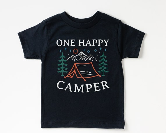 Happy Camper T Shirt With Trees Mountain And Sun Happy Camper T Shirt With Trees Mountain And Sun
