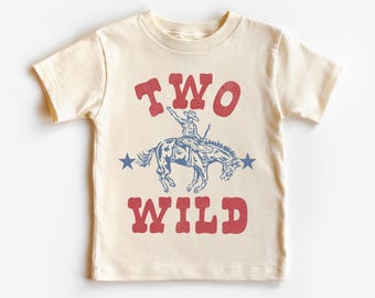 Second Birthday Kid’s T-Shirt | Two Wild, Boho Western, Wild West Toddler Tee | Cowboy, Rodeo Shirt, Boy, Girl | 2 Year Old, 2nd Bday Outfit