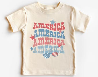 Fourth Of July Kid’s T-Shirt | America Infant, Toddler Youth Shirt | Independence Day, Patriotic Outfit | Boy, Girl Summer Short Sleeve Tee