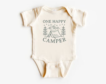 One Happy Camper Infant T-Shirt, Bodysuit | Camping Theme First Birthday Party Outfit | 1st Bday Tee | Matching Family Shirts | Boy, Girl