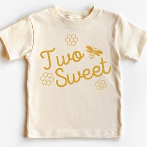 Second Birthday Kid’s T-Shirt | Two Sweet Infant, Toddler Tee | Cute, Boho, Bee Day Outfit | Honeycomb, Bees Shirt | 2 Year Old Girl Bday