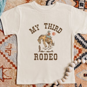 My Third Rodeo Short Sleeve Tee | 3rd Birthday Shirt | Wild West, Western, Cowboy Party | Matching Family Shirts | Boy, Girl, Kid’s, Youth