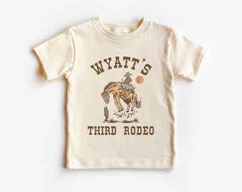 Customized “My Third Rodeo” Birthday Kid’s, Toddler T-Shirt | Personalized Cowboy, Western, Wild West Bday | Custom Shirts Family, Siblings