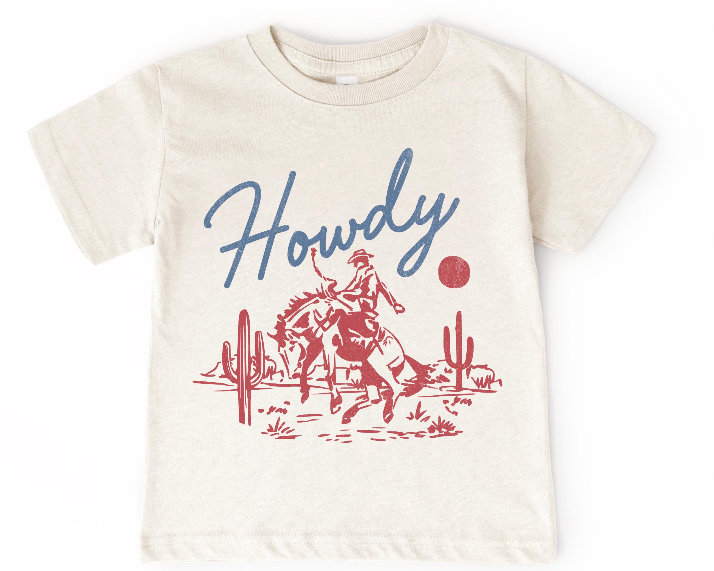 Western Kid’s T-Shirt | Howdy Toddler, Infant Tee | Boho Desert  Wild West, Cowboy, Cowgirl Shirt | Rodeo, Birthday Outfit Boy, Girl | Gift