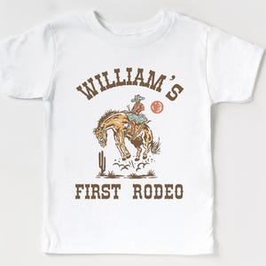 Customized “My First Rodeo” Infant Tee, Bodysuit | Personalized Shirts for Family, Friends, Siblings | Cowboy, Western, Wild West Theme Bday