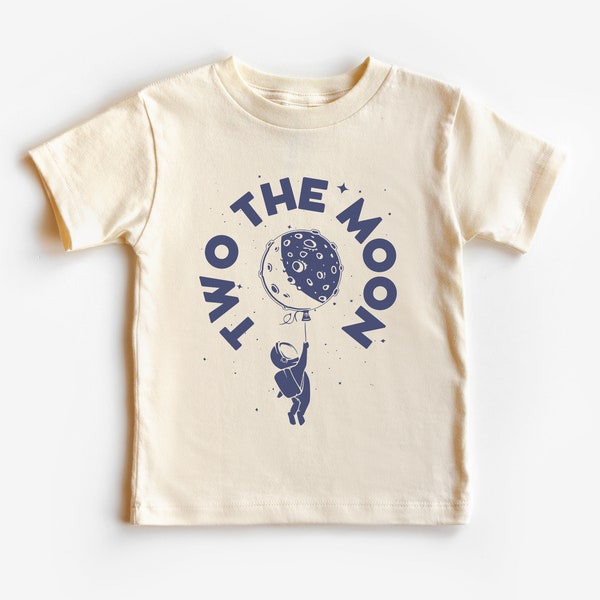 Second Birthday T-Shit | Two the Moon Kid’s Tee | Space Astronaut Planet | 2nd Trip Around Sun Bday Party | Boy, Girl | Short, Long Sleeve