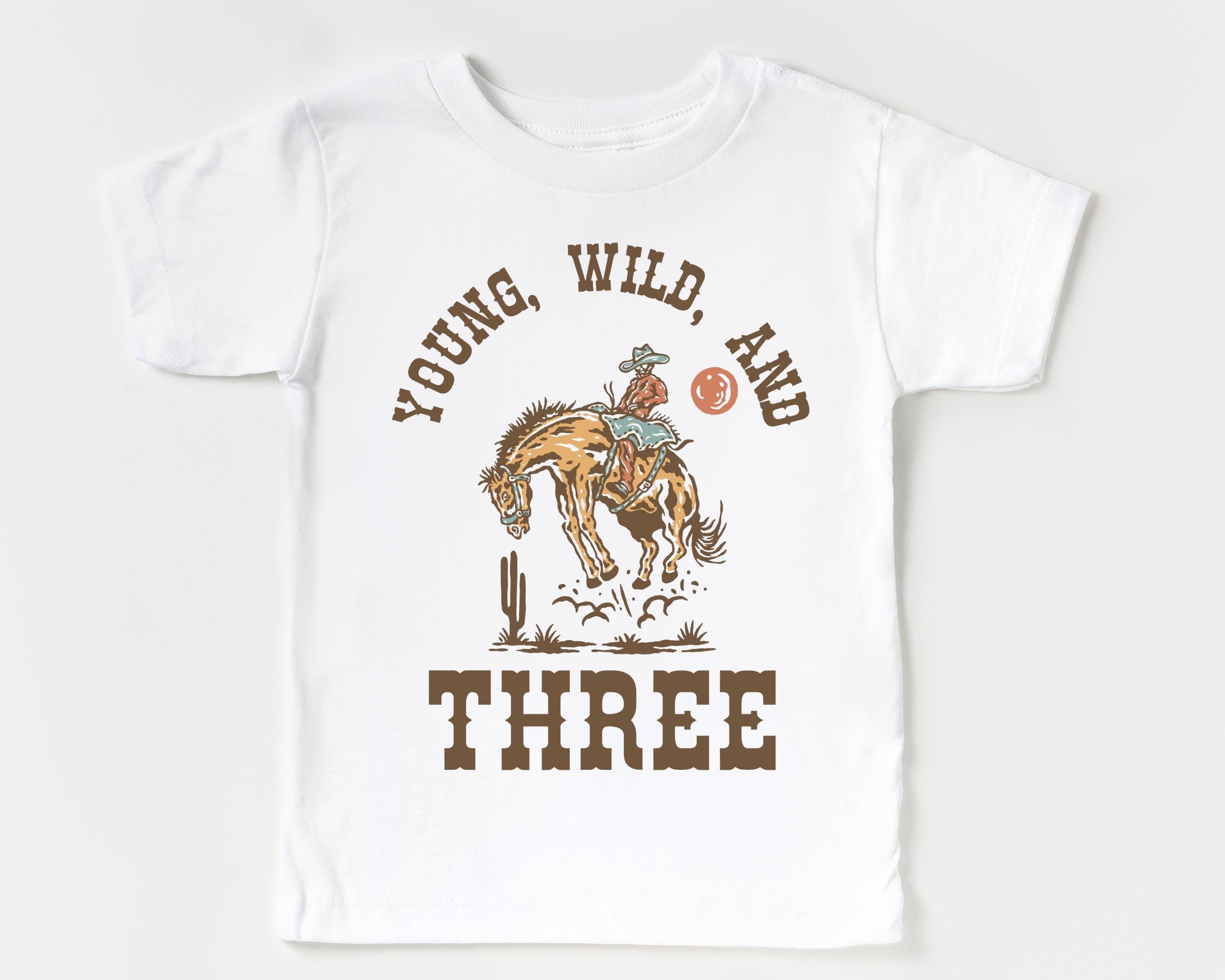 Third Birthday Kid's T-shirt | Young, Wild, and Three