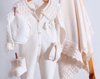 Baby Girl Coming Home Outfit Newborn Girl Coming Home Outfit Organic Baby Clothes Baby Hospital Outfit Knit Baby Clothes
