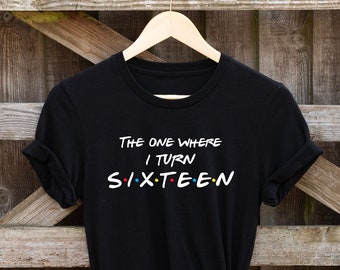 16th Birthday T shirt, The one where I turn sixteen, Birthday shirt. Friends Birthday Shirts, Gift for her and him, Perfect Birthday Gift