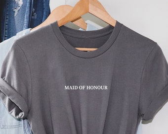 bruidsmeisje t-shirt, trouwshirt, verlovingscadeau, vrijgezellenfeest, vrijgezellenfeest, minimalistisch design pre bruiloft top.