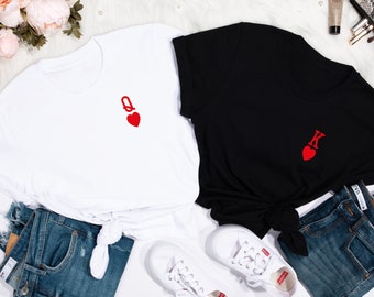 Valentines Day matching t shirts, V-DAY TEE, Couple Valentine Tee, Valentines Gift, Couples King Queen Shirts, Valentine's Day shirts.