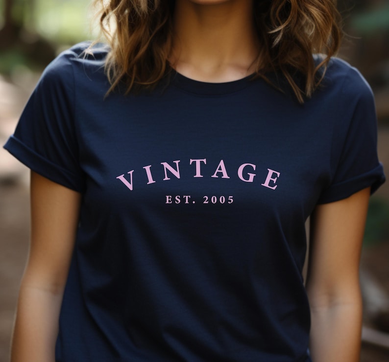 21st Birthday T shirt, 21st Vintage EST Birthday t shirt, 21st Birthday shirt , Birthday Gift for him, Birthday Gift for her. Navy, pink print