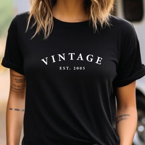 21st Birthday T shirt, 21st Vintage EST Birthday t shirt, 21st Birthday shirt , Birthday Gift for him, Birthday Gift for her. Black, white print