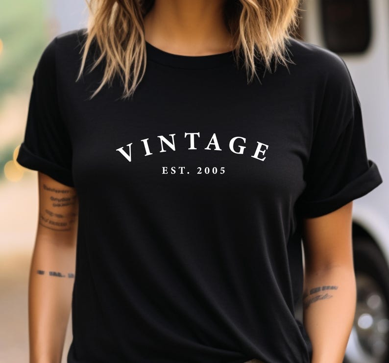 21st Birthday T shirt, 21st Vintage EST Birthday t shirt, 21st Birthday shirt , Birthday Gift for him, Birthday Gift for her. Black, white print