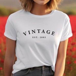 21st Birthday T shirt, 21st Vintage EST Birthday t shirt, 21st Birthday shirt , Birthday Gift for him, Birthday Gift for her. White, black print