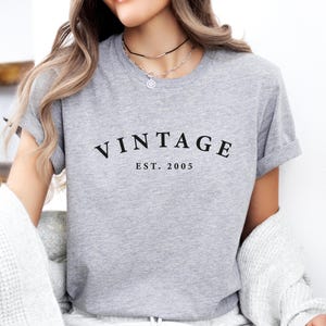 21st Birthday T shirt, 21st Vintage EST Birthday t shirt, 21st Birthday shirt , Birthday Gift for him, Birthday Gift for her. Grey, black print