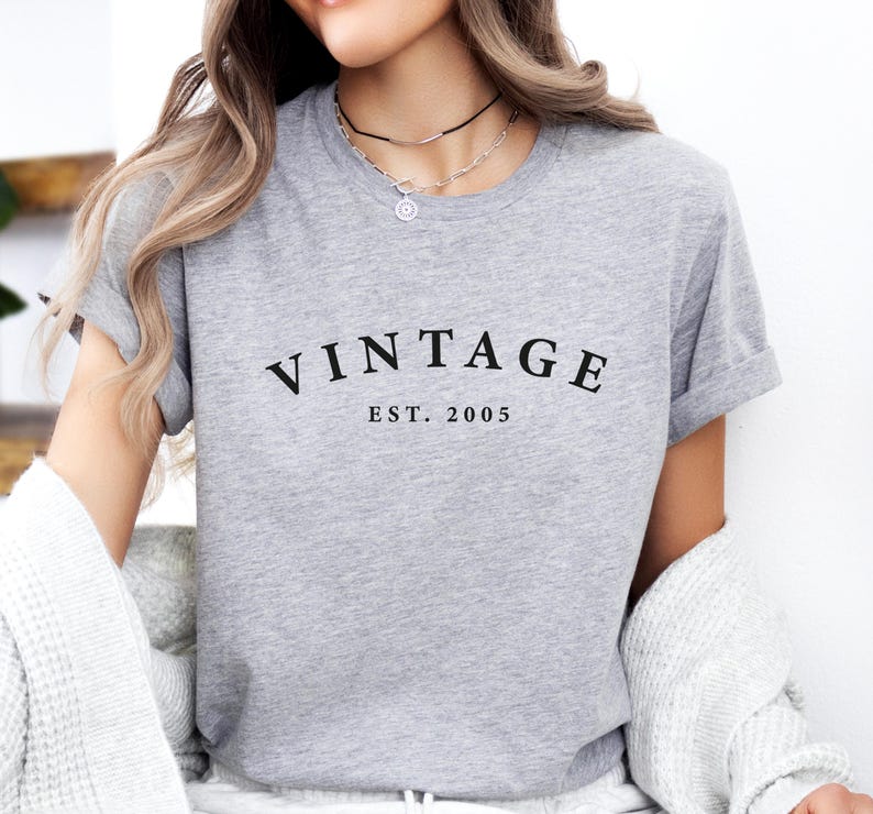 21st Birthday T shirt, 21st Vintage EST Birthday t shirt, 21st Birthday shirt , Birthday Gift for him, Birthday Gift for her. Grey, black print