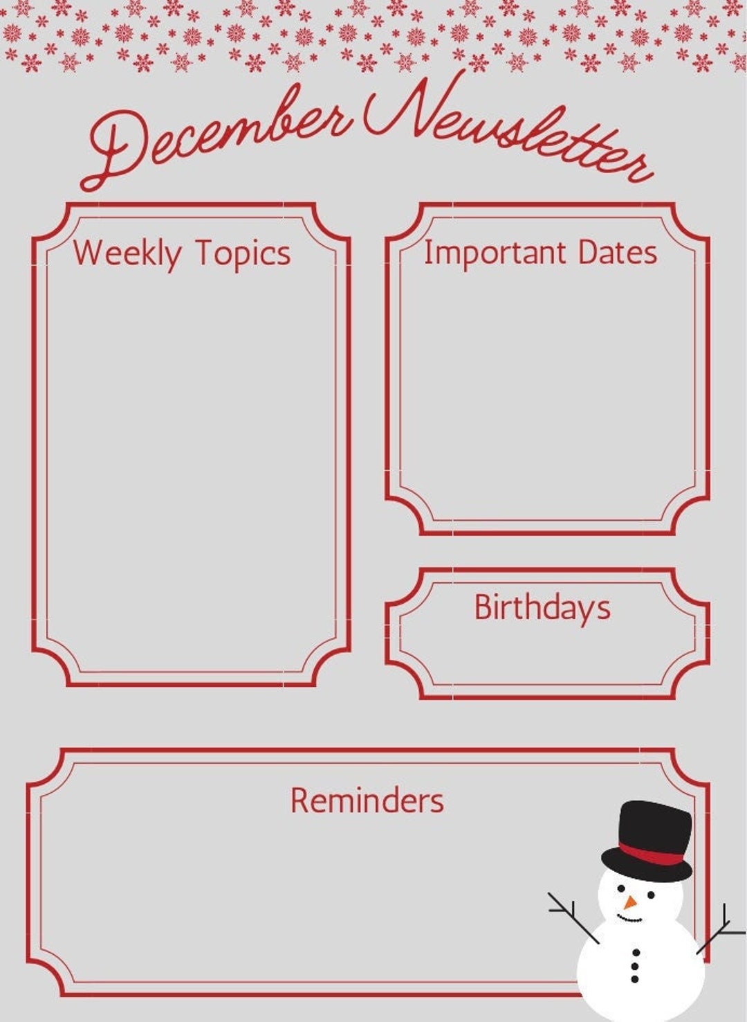 Customizable December Newsletter Customize This December Newsletter for Your Class, Super Easy to Use and Completely Customizable - Etsy