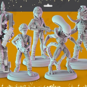 Martian Monster Movie Inspired Popmini Set - 32mm scale miniatures - Popminis