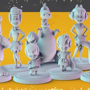 Stone Age Cartoon Inspired Popmini Set - 32mm scale miniatures - Popminis