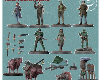 Wasteland Survivors Bundle - Post Apocalyptic Inspired - Miniature Set - Resin 3D Printed - Tabletop Games