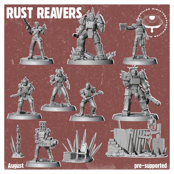 Rust Raiders Bundle -  Post Apocalyptic Inspired - Miniature Set - Resin 3D Printed - Tabletop Games