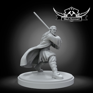 Grey Mystical Warrior - 40mm SW Shatterpoint - 3D Resin Print Miniature