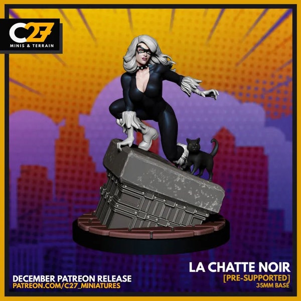 La Chatte Noir - Marvel Inspired - Crisis Protocol - 3D Resin Printed Miniature