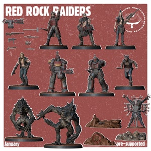 Red Rock Raiders Bundle -  Post Apocalyptic Inspired - Miniature Set - Resin 3D Printed - Tabletop Games