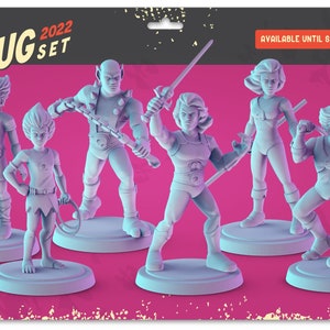 Classic 80's Cat Cartoon Inspired Popmini Set 1 - 32mm scale miniatures - Popminis