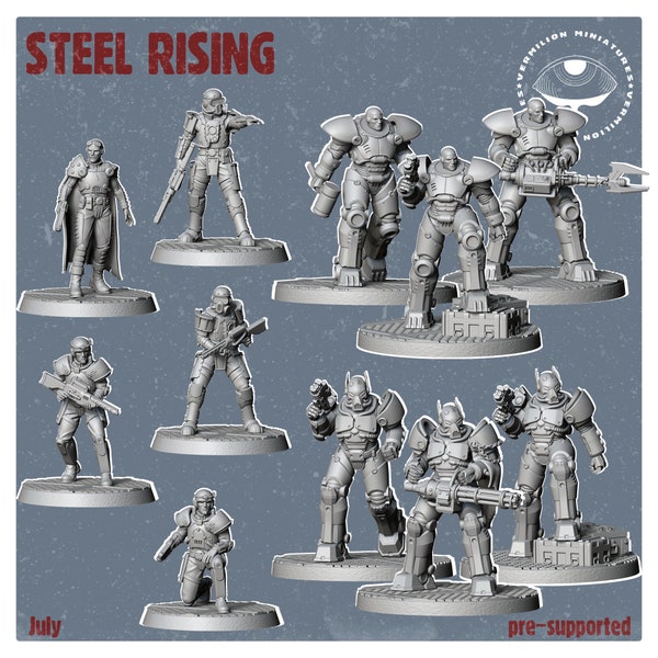 Steel Rising Bundle -  Post Apocalyptic Inspired - Miniature Set - Resin 3D Printed - Tabletop Games
