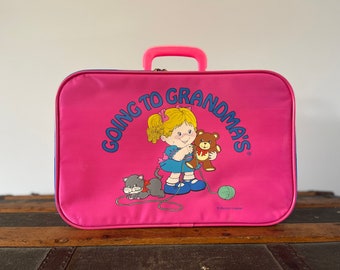 Vintage 1980s “Going to Grandma’s” Mercury Luggage Pink Nylon Children’s bag