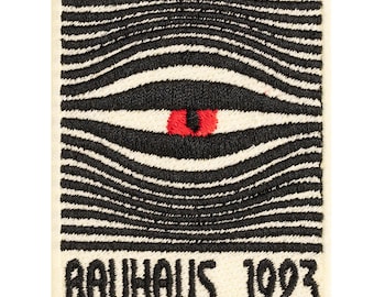 Bauhaus poster embroidered patch. Sew-on or iron-on. 7cm x 5.5cm.