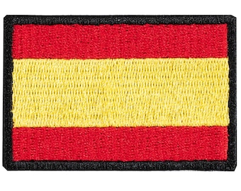 Spanish flag embroidered patch. Sew or iron on. Various designs to choose from.