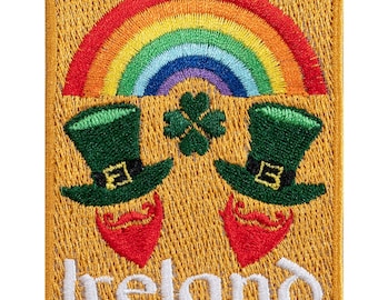 Ireland Travel Souvenir Embroidered Patch. Sew-on or iron-on. 7cm x 5.5cm. Price per unit.