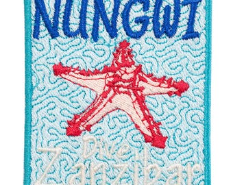 "I remember a trip to Nungwi, Zanzibar" patch. Sew-on or iron-on. Custom design. 7cm x 5.5cm.
