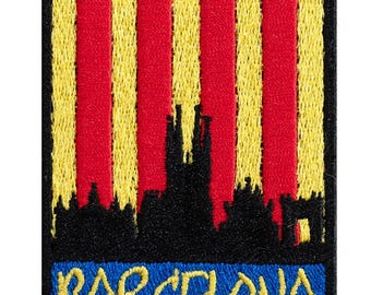 Embroidered patch as a souvenir of a trip to Barcelona. Sew or iron on. 7cm x 5.5cm. Sew or iron on.