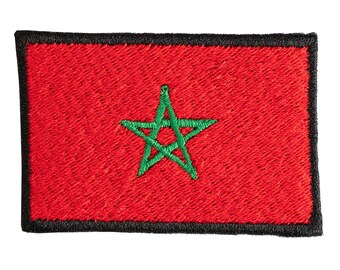 "Flag of Morocco" embroidered patch. To sew or iron on.