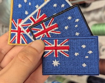 Australian flag embroidered patch. Sew or iron on. Custom design. Various designs to choose from.