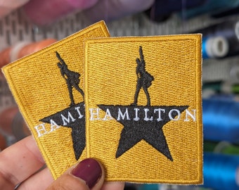 "Hamilton" musical embroidered patch. to sew or iron.